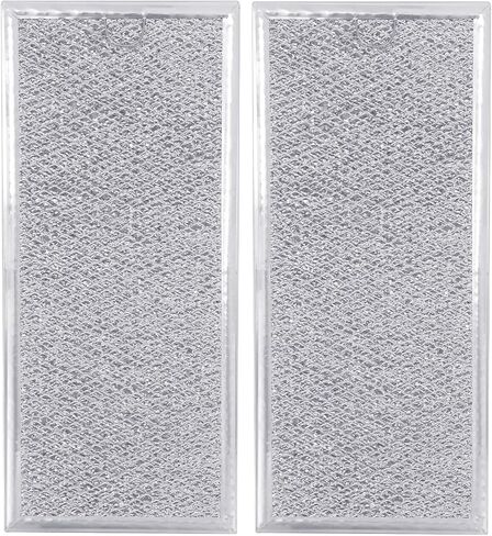 2pcs Microwave Grease Filter Replacement for GE W10208631A WB06X10596, 34x14.9cm/13.39x5.87in Aluminum Mesh Vent Filter Compatible with GE Samsung Microwaves for Kitchen Oven Air Entering Ventilation in Kuwait