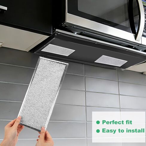 2pcs Microwave Grease Filter Replacement for GE W10208631A WB06X10596, 34x14.9cm/13.39x5.87in Aluminum Mesh Vent Filter Compatible with GE Samsung Microwaves for Kitchen Oven Air Entering Ventilation in Kuwait