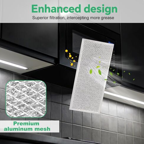 2pcs Microwave Grease Filter Replacement for GE W10208631A WB06X10596, 34x14.9cm/13.39x5.87in Aluminum Mesh Vent Filter Compatible with GE Samsung Microwaves for Kitchen Oven Air Entering Ventilation in Kuwait