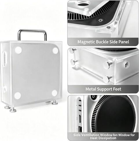 Retro Acrylic Protective Case for Mac mini M4 with Magnetic Side Panel in Kuwait