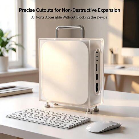 Retro Acrylic Protective Case for Mac mini M4 with Magnetic Side Panel in Kuwait