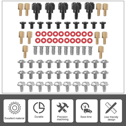 Sewroro 85pcs Computer Screws Kit Copper Pillars and Steel Countersunk Head Screws for PC Repair and Chassis Assembly in Kuwait