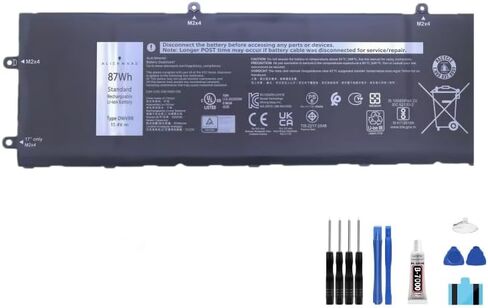 compatible For Dell Alienware x17 R1 R2 Alienware x15 R1 R2 Inspiron 16 7620 2-in-1 Series Notebook 0017GN LCD Display Touch Screen Digitizer Full battery DWVRR +Free Tools，For DWVRR battery in Kuwait
