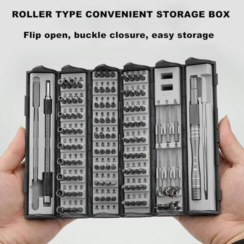 Baoblaze Screwdriver Repair Kit Set Tools Bits Handle Extension Organizer S2 Alloy Steel Precision Electronics Suitable for laptop maintenance game console DIY in Kuwait