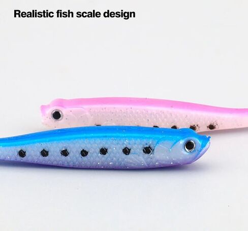 Pack of 15 Mini Soft Bait Swimbait 12cm T Tail Fishing Lure Shad Wobbler Soft Baits Silicone Fishing Supplies Artificial Bait in Kuwait