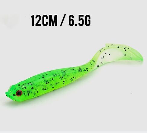 Pack of 15 Mini Soft Bait Swimbait 12cm T Tail Fishing Lure Shad Wobbler Soft Baits Silicone Fishing Supplies Artificial Bait in Kuwait