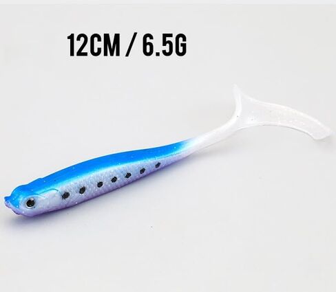 Pack of 15 Mini Soft Bait Swimbait 12cm T Tail Fishing Lure Shad Wobbler Soft Baits Silicone Fishing Supplies Artificial Bait in Kuwait