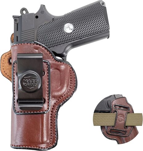 Maxx Carry Multi-Carry 4-Way OWB and IWB Leather Gun Holster fits Colt 1911 4 inch, Combat Commander Concealed Carry | Kimber 1911 | Ruger SR1911 Commander or Officer | Taurus 1911 Officer. in Kuwait