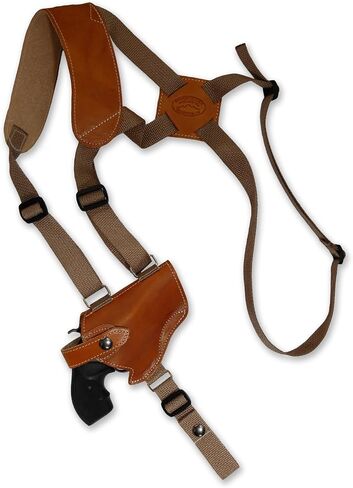 Barsony New Saddle Tan Leather Cross Harness Shoulder Holster for 2-3" Snub Nose Revolvers in Kuwait