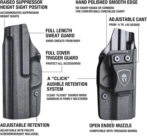WARRIORLAND Kydex Holster for Sig P365XL, IWB Concealed Carry Holster, Adjustable Posi-Click Retention & Cant, Right Hand in Kuwait
