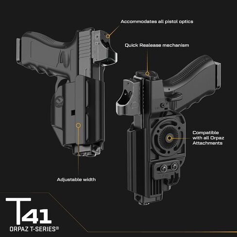 Orpaz T41 Adjustable and Modular Springfield XD Holster Compatible with OWB SXD Holder with Light/Laser/Optics, Paddle with Mag Holder - Unisex - Will Secure Your Handgun with a Tactical Appearance in Saudi Arabia
