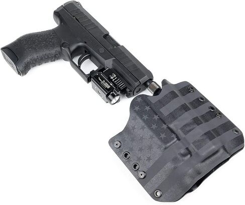 OWB Holster - Olight PL-Mini 2 - USA Stealth Black (Right-Hand, SIG P320 X Compact 9mm 3.6 inch) in Saudi Arabia