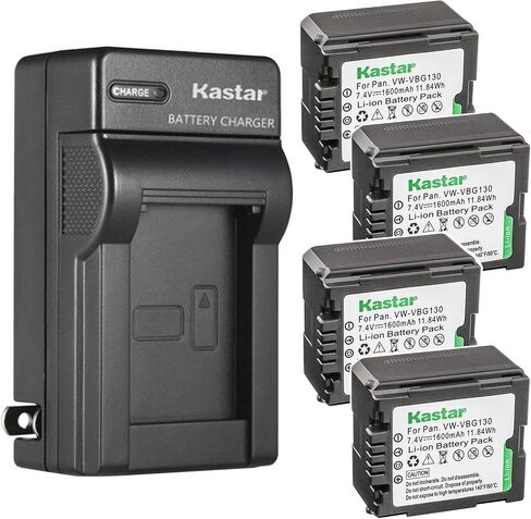 Kastar VW-VBG130 AC Wall Battery Charger Replacement for Panasonic HDC-TM650, HDC-TM700, HDC-TM700K, HDC-TM750, HDC-TMT750GK, NV-GS90, NV-GS98GK, NV-GS320, NV-GS330, NV-GS500, PV-GS320 in Saudi Arabia