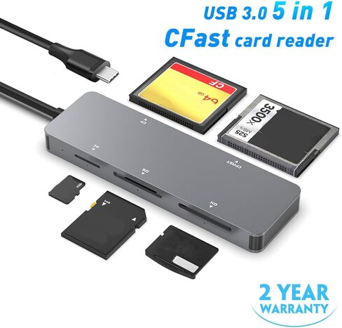 TypeC3.0 Multiple Card Reader for CFasts CFXD SDTF with Fast Speed Data Transfer Type C Reader in Saudi Arabia