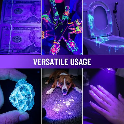 Black Light Flashlight Rechargeable, 395nm UV Flashlight, UV & White Light in Kuwait