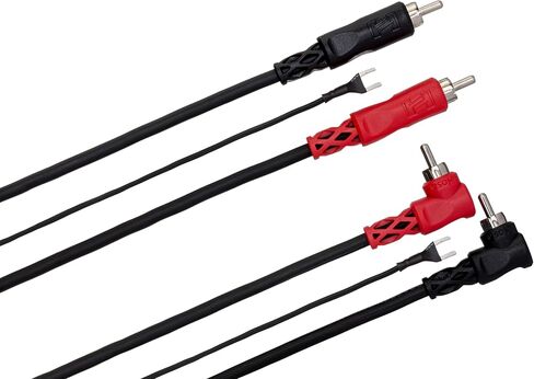 Hosa CRA-201DJ Stereo Interconnect, Dual RCA to Dual Right-angle RCA with Ground Wire, 3.3 Feet in Kuwait