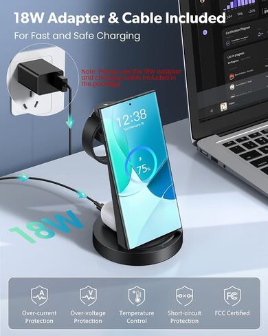 Wireless Charger for Samsung: 3 in 1 Wireless Charging Station in Kuwait