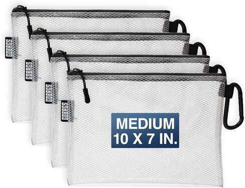 GOBAGS Air Production Multi-Size Clear Zipper Pouch (4‑Pack) – Cable Organizer & Travel Gear Bag for Electronics, Camera Accessories, Tool Pouch & Small Tech Storage in Kuwait