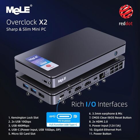 MeLE Overclock X2 Mini PC N150 16GB DDR4 512GB SSD Small Desktop Computers in Kuwait