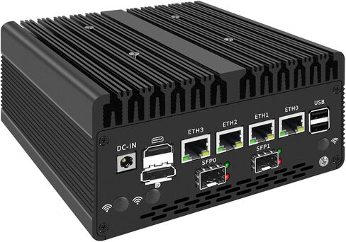Micro Firewall Appliance Mini PC Pentium Gold 8505 2 x 10GbE SFP+ RN06 OPNsense VPN Router PC PCIE x8 for PCIE 3.0 x4 4 x 2.5GbE LAN 0 RAM 0 Storage Barebone No System in Kuwait