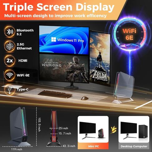 Mini Gaming PC, Intel Core i9-13900HX/GeForce RTX 4060 8G, 32GB RAM 1TB SSD in Kuwait