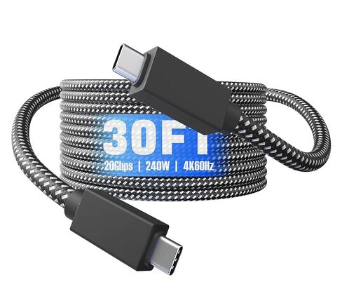 USB C to USB C Cable 30Ft, 240W Fast Charging, 20Gbps Data, 4K 60Hz Video in Kuwait
