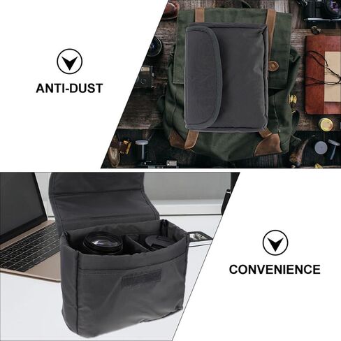 Angoily Camera Bag Insert with Divider, Nylon Protective Pouch for Lenses in Kuwait