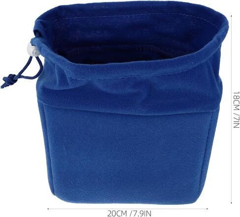 MERRYHAPY Camera Drawstring Bag Protective Lens Pouch with Velvet Blue in Kuwait