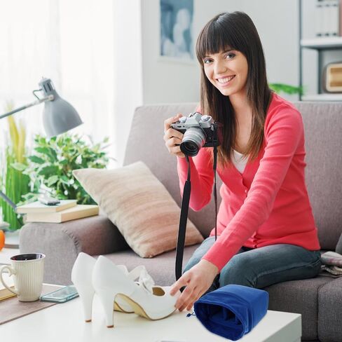 MERRYHAPY Camera Drawstring Bag Protective Lens Pouch with Velvet Blue in Kuwait