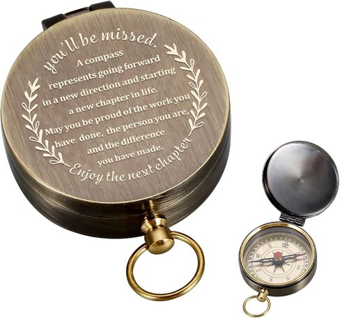 Compass Gift-Retirement Gifts for Men, Coworker Leaving Farewell Going Away New Beginnings Gifts for Coworker Friends Him Nurse Boss Teacher Employee, Compass Present Retirement Gift for Man in Kuwait