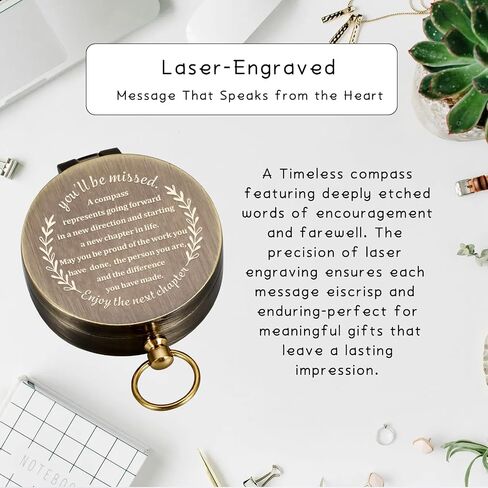 Compass Gift-Retirement Gifts for Men, Coworker Leaving Farewell Going Away New Beginnings Gifts for Coworker Friends Him Nurse Boss Teacher Employee, Compass Present Retirement Gift for Man in Kuwait