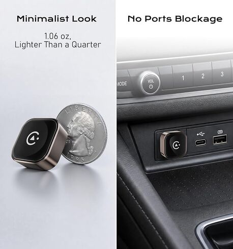 Wireless CarPlay/Android Auto Adapter, 2-in-1 USB-C/A Carplay Adapter in Kuwait