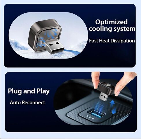 Wireless CarPlay/Android Auto Adapter, 2-in-1 USB-C/A Carplay Adapter in Kuwait