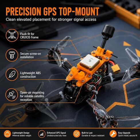 SplashNColor GPS Top Plate Mount for Happymodel Crux35 – Secure Screw-On Frame Bracket | Lightweight Navigation Module Holder | FPV Micro Quad Upgrade Accessory in Kuwait