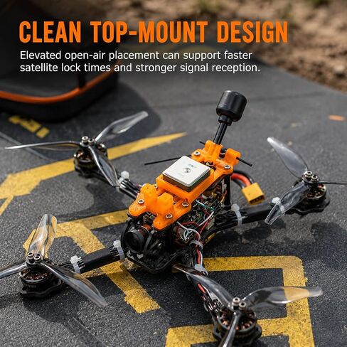 SplashNColor GPS Top Plate Mount for Happymodel Crux35 – Secure Screw-On Frame Bracket | Lightweight Navigation Module Holder | FPV Micro Quad Upgrade Accessory in Kuwait