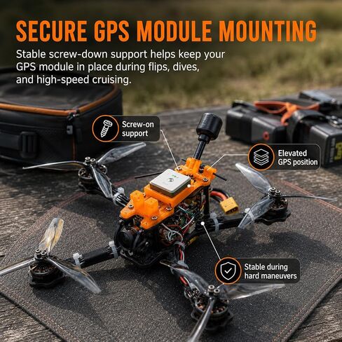SplashNColor GPS Top Plate Mount for Happymodel Crux35 – Secure Screw-On Frame Bracket | Lightweight Navigation Module Holder | FPV Micro Quad Upgrade Accessory in Kuwait