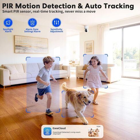 Noonkey Home Camera Indoor, 4MP Pan/Tilt Wireless Security Camera with 6000mAh Battery, 5G&2.4G WiFi6, AI Motion Detection, 2-Way Audio, Color Night Vision, Alexa Supported, 1-Pack in Kuwait