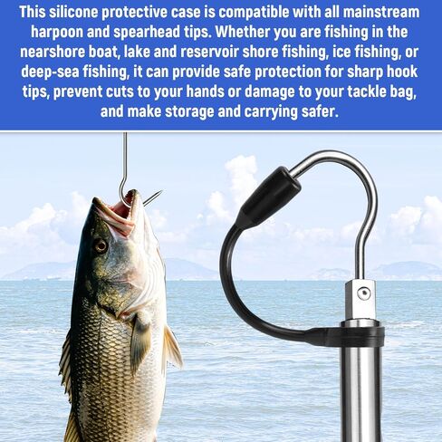 2pcs Gaff Hook Tip Protector, 5.12x0.39in/13x1cm Soft PVC Protective Fishing Hook Covers Fish Tools Accessories for Fishing Gaffs Spear Points in Kuwait