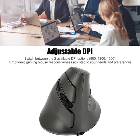 Septpenta Wireless Vertical Mouse, Ergonomic Mouse, 800/1200/1600 3 Adjustable DPI, Thumb Buttons and RGB Lights, Optical Tracking Technology, Plug and Play for Laptops, Pcs, Tablets in Kuwait