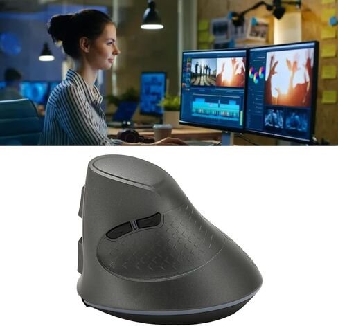 Septpenta Wireless Vertical Mouse, Ergonomic Mouse, 800/1200/1600 3 Adjustable DPI, Thumb Buttons and RGB Lights, Optical Tracking Technology, Plug and Play for Laptops, Pcs, Tablets in Kuwait