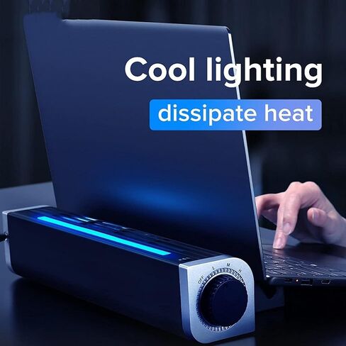 Laptop Cooler Gaming Notebook Cooling Pad Stand RGB LED Adjustable Silent 2600RPM Cable Tablet Desk Fan in Kuwait
