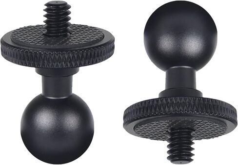 17mm Aluminum Mini Ball Stand Mount Adapter with 1/4" Screw, Compatible with Insta360 X6, X5,X4, X3, X2, X, RS, GO2 - Motorcycle & Phone Holder (2PC) Check Size Before Purchase in Kuwait