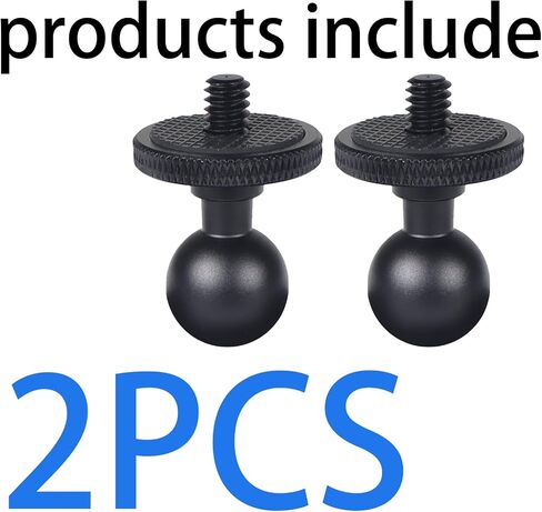 17mm Aluminum Mini Ball Stand Mount Adapter with 1/4" Screw, Compatible with Insta360 X6, X5,X4, X3, X2, X, RS, GO2 - Motorcycle & Phone Holder (2PC) Check Size Before Purchase in Kuwait