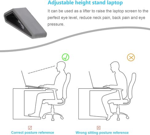 DECHOUS 2pcs Adjustable Laptop Stand Plastic Silicone Black for Computer in Kuwait