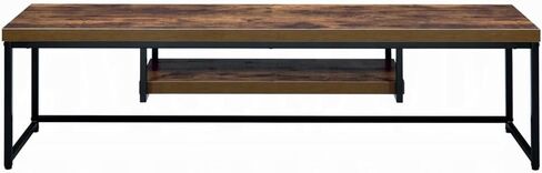 Office Desk — Industrial Style 1pc Writing Desk Wooden Weathered Oak Finish Black Metal Frame Laptop Table Home Office Furniture in Kuwait