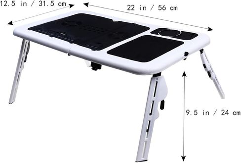 Foldable Laptop Desk Tray Black with Dual Fans, Adjustable Angle in Kuwait