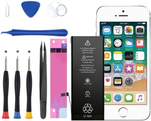Battery for iPhone 5S/5C(4), Upgraded Phone 5S/5C Battery Replacement Compatible with iPhone 5S/5C Battery A1456, A1507, A1516, A1529, A1532 with Professional Repair Tools Kit in Kuwait