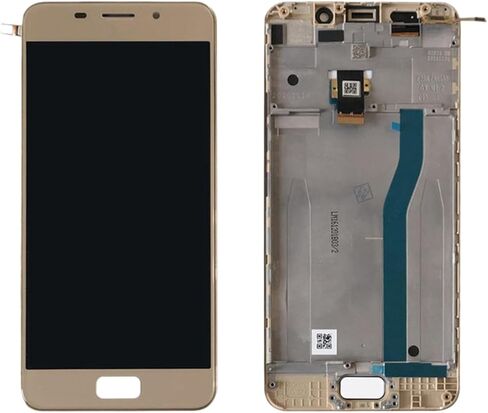 LCD Screen Digitizer Assembly with Frame Gold Compatible with Asus ZenFone3S in Kuwait