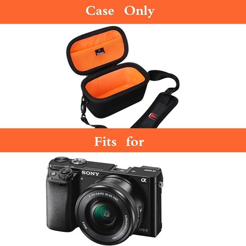 Mchoi Hard EVA Travel Case for Sony a6400/a6100/a6000/a5100/a6600, Orange, Premium EVA, Semi-waterproof & Shockproof, Precision-molded for Sony Alpha a6000 Series, Orange Interior, Travel Design in Kuwait
