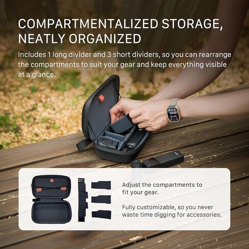 Tilta Universal Carrying Case for Osmo Pocket 3/4 & Action Cameras | Water-Resistant | Large Capacity Multi-Layered Case with Customizable Velcro Dividers | Compact Shell for Outdoor Shooting -Black in Kuwait